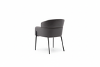 Charcoal gray accent chair back angle